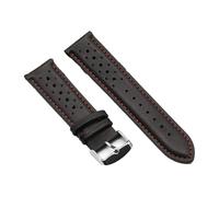 Risdany Correa de cuero vintage de 18-24 mm, diseño perforado transpirable, adecuada para uso casual y deportivo, suave y cómoda.,18 mm