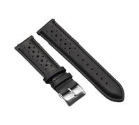 Risdany Correa de cuero vintage de 18-24 mm, diseño perforado transpirable, adecuada para uso casual y deportivo, suave y cómoda.,18 mm