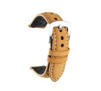 Risdany Correa de cuero vintage para hombre de 18-22 mm, equipada con sistema de liberación rápida, estilo vintage, piezas reemplazables,Caqui,22 mm