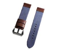 Risdany Correa de estilo militar de lona y cuero hecha a mano, de 20 a 24 mm, correa duradera para hombre, adecuada para uso al aire libre e informal.,Azul,20 mm