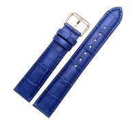Risdany Correa de piel de cocodrilo para hombre, de 12 a 22 mm, con elegante diseño texturizado, cómoda y transpirable, incluye piezas de repuesto.,Azul,24 mm