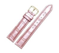 Risdany Correa de piel de cocodrilo para hombre, de 12 a 22 mm, con elegante diseño texturizado, cómoda y transpirable, incluye piezas de repuesto.,Rosa,19 mm