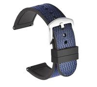 Risdany Correa de reloj de caucho de nailon tejido de 20 mm/22 mm de ancho, una correa de reloj deportivo impermeable de liberación rápida para hombres.,Azul real plata,22 mm
