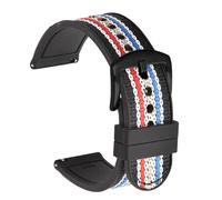 Risdany Correa de reloj de caucho de nailon tejido de 20 mm/22 mm de ancho, una correa de reloj deportivo impermeable de liberación rápida para hombres.,Rayado negro,22 mm