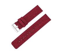 Risdany Correa de reloj de lona tejida de nailon con hebilla de liberación rápida, para hombre y mujer, accesorio de repuesto,Rojo,16 mm
