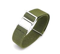 Risdany Correa de reloj tejida elástica de nailon, 18-24 mm de ancho, hebilla de acero inoxidable, correa de repuesto para reloj deportivo para hombre de grado militar.,Verde militar,24 mm
