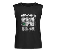 Rise Against Borders - Camiseta sin mangas para hombre, de algodón, color negro, Negro , XL