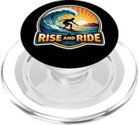 Rise and Ride Surfer Mañana Surfing Tabla de Surf Cita Vintage PopSockets PopGrip para MagSafe