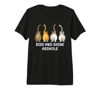 Rise and Shine Asshole Funny Cat Meme Adult Joke Cat Butt Camiseta Premium