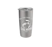 Rise and Shine It's Salmon Time Pesca de salmón Vaso térmico de acero inoxidable de doble pared