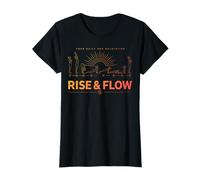 Rise & Flow Sun Salutation Meditation Spiritual Lotus Yoga Camiseta