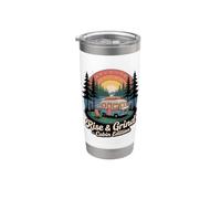 Rise & Grind Cabin Edition Retro Acampada Vaso térmico de acero inoxidable de doble pared