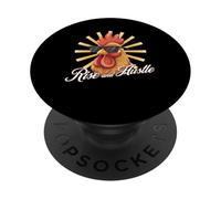 Rise & Hustle Funny Hustler Grind Cita Empresario PopSockets PopGrip Adhesivo