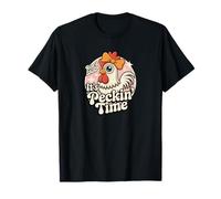 Rise & Shine It's Peckin' Time Cute Retro Chicken Lovers Camiseta