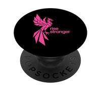 Rise Stronger Phoenix Design - Diseño Rosa neón PopSockets PopGrip Adhesivo