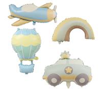 Riseason 4 globos de aluminio de Mylar de aire caliente arcoíris para fiesta de cumpleaños, baby show, decoración de fiesta al aire libre y suministros de decoración del hogar