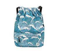 Risefit Bolsa impermeable con cordón, bolsa de gimnasio, mochila deportiva de playa para hombres y mujeres