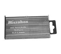 Risegun 20pcs Mini Micro HSS Juego De Brocas Helicoidales 0.3mm-1.6mm Con Estuche Para Madera Y Plástico