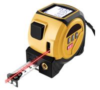 Risegun 3 en 1 cinta métrica digital, cinta métrica láser, nivel de línea cruzada, telémetro digital infrarrojo de 60 m, unidades FT/in/M, medición de distancia, área y volumen.