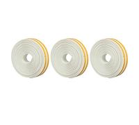 Risegun 6 Piezas Burlete de Espuma para Puertas Tira de Sellado para Puertas Rollo de Cinta Aislante Sellado Autoadhesivo Burlete Resistente a la Intemperie para Puertas Ventanas (Blanca)