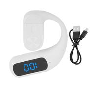 Risegun Auricular inalámbrico Bluetooth estéreo con Gancho para la Oreja, Auricular Deportivo de un oído con micrófono con cancelación de Ruido, Pantalla Digital, cómodo, Gira (Blanca)