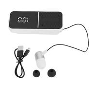 Risegun Auriculares inalámbricos Bluetooth Lavalier con vibración de Llamada Pantalla Digital Cómodo diseño de una Oreja para Conducir en Bicicleta Material ABS Longitud del Cable (Blanca)