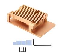 Risegun Carcasa protectora para Raspberry Pi 3 Modelo 2B/3B, disipación de calor, carcasa de aleación de aluminio, accesorios de ordenador (dorado)