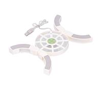 Risegun DRS04 Luminoso USB Laptop Cooler Pad Base de enfriamiento de computadora Plegable con Ventiladores Dobles Luz LED Azul para Juegos Trabajo de Oficina Plástico 115x115x15 mm (Blanca)