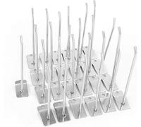 Risegun Gancho para Panel de Pareds, Slat Wall Crochet Panel - 25 piezas 15 cm 6 pulgadas Slat Panel de pared Gancho de pared Soporte Tienda estante Gancho