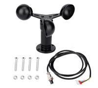 Risegun Sensor de velocidad del viento, salida de señal a DC 12-24V, Aleación de aluminio Sensor de velocidad del viento Anemómetro para invernadero, estación meteorológica, muelle, granja