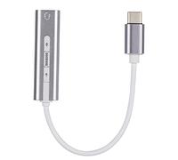Risegun Tarjeta de Sonido estéreo Externa Tipo C a Hembra de 3,5 mm Adaptador de Audio Virtual USB 7.1 Canales Plug and Play para Linux OS X Negro Plata Gris Dorado Opcional 51x14 (Gris)