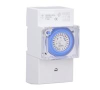 Risegun Temporizador Analogico, Temporizador mecánico de 24 Horas, Reloj Programador Piscina, Interruptor de Tiempo de programable a Prueba de Agua para Exteriores AC230V