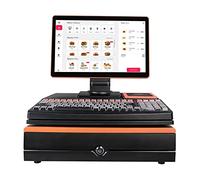 RISELY Caja Registradora Electrónica,Sistema POS Control Electrónico con Cajón Efectivo Automático 7 Rejillas E Interfaz Impresión USB,Puede Aumentar Función Pago Cobro,para Minoristas/restaurantes