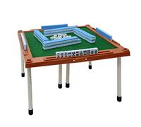 RISELY Mesa Plegable De Mahjong De 16,5 Pulgadas para 4 Jugadores - Juego De Cartas Y Dominó con Portavasos, Bandejas para Fichas Y Patas Extraíbles - Rodamiento 50kg para Fiesta Y Camping