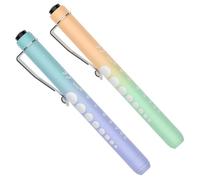 RISEMART - Lámpara de diagnóstico para pupila, 2 unidades, reutilizable, LED, con clip de bolsillo, para enfermeras, médicos, estudiantes, luz (degradado amarillo-verde+azul-violeta)