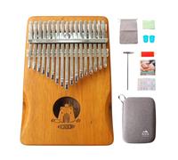 RISEN LIFE Capybara Bath Bliss - Kalimba de madera natural, 17 teclas, piano de pulgar, teclas de metal con kit de afinación, funda de transporte y accesorios, pequeño instrumento musical, regalos