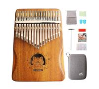 RISEN LIFE Chubby Cat Kalimba - Piano de pulgar de madera natural de 17 teclas, teclas de metal con funda de transporte, pequeño instrumento musical, regalos para principiantes, amor musical