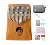 RISEN LIFE Mountain and Clouds Kalimba - Piano de madera natural de 17 teclas, piano de pulgar con teclas de metal, funda de transporte y accesorios, pequeño instrumento musical, regalos para