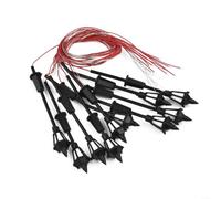 RiseNova 10 luces de calle modelo 1:75 para diseño ferroviario LED de 3 V | Juego de 10 piezas, escala 1:75, para LED de 3 V, cables rojos/azules, construcción de plástico, altura de 110 mm