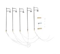 RiseNova Lámparas de calle LED con cuerpo de metal, escala HO, paquete de 5 | Paquete de 5 luces LED de calle, cuerpo de metal, para funcionamiento de 3 V CC, ideal para diseños de escala HO