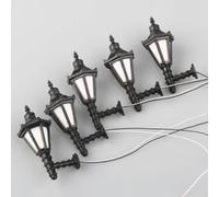 RiseNova Postes ferroviarios plásticos LED blancos 43m m para el | Construcción de plástico, 43 mm de altura, aspecto realista de calle, seguro para modelos de interior