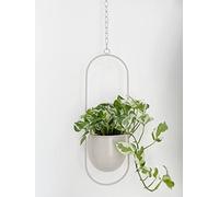 RISEON Colgador de Plantas de Metal Beige Bohemio, Maceta Colgante de Pared y Techo, Maceta Moderna, Soporte para Plantas de Mediados de Siglo, Maceta Minimalista para decoración del hogar en