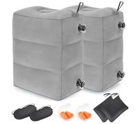 RISEPRO - Almohada inflable de reposapiés de viaje, cojín reposapiernas de altura ajustable de 3 capas, cama de avión para niños, artículos esenciales de viaje para adultos en avión, trenes, coches
