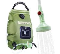 RISEPRO Bolsa Solar de Ducha, 5 galones/20 l. Bolsa de Ducha con calefacción Solar para Acampar con Agua Caliente a Temperatura 45 °C, para Senderismo, Escalada