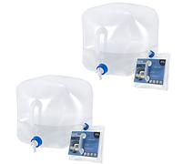 RISEPRO Recipiente de Agua Plegable 20L Paquete de 2 jarras de Almacenamiento de Agua sin BPA al Aire Libre Camping Senderismo Emergencia