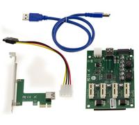Riser Replicador PCIe 1X - 4X 1X ASM1184E Reposición Alimentación Bitcoin Mining