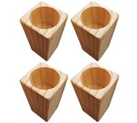 Risers de cama de madera de 4 piezas, extensores de pata de mesa estables de 4 pulgadas con diámetro..2 agujero empotrado redondo, elevador de muebles multifuncionales para camas, mesas, sillas y pat