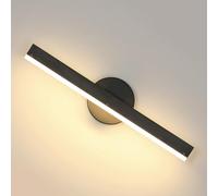Riserva 12W Apliques de Pared Interior, Lámpara de Pared Moderna Giratorio 300°, Negro Lámpara de Espejo Baño Para Tocador Inodoro, Salón, Dormitorio, Escalera, Blanca Cálida 3000k