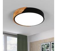 Riserva 24W Plafones de Techo Madera, Φ30cm Redondo Plafon Led Techo, Blanco Frío 6500K Luces de Techo Para Habitacion Cocina Sala de Estar Dormitorio Pasillo Comedor Balcón