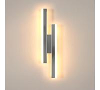 Riserva Aplique de Pared LED Interior, 16W Lámpara de Pared Modernas 3000K Blanco Cálido, para Dormitorio, Salón, Comedor, Galería, Pasillo, Hotel, Cromo